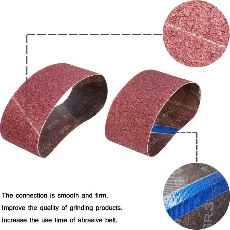 Tonmp 15 PCS 3 inch x 18 inch Sanding Belts - 5 Each of 40 80 120 Grit Aluminum Oxide Sanding Belts For Belt sander (3x18 inch) - Image 3